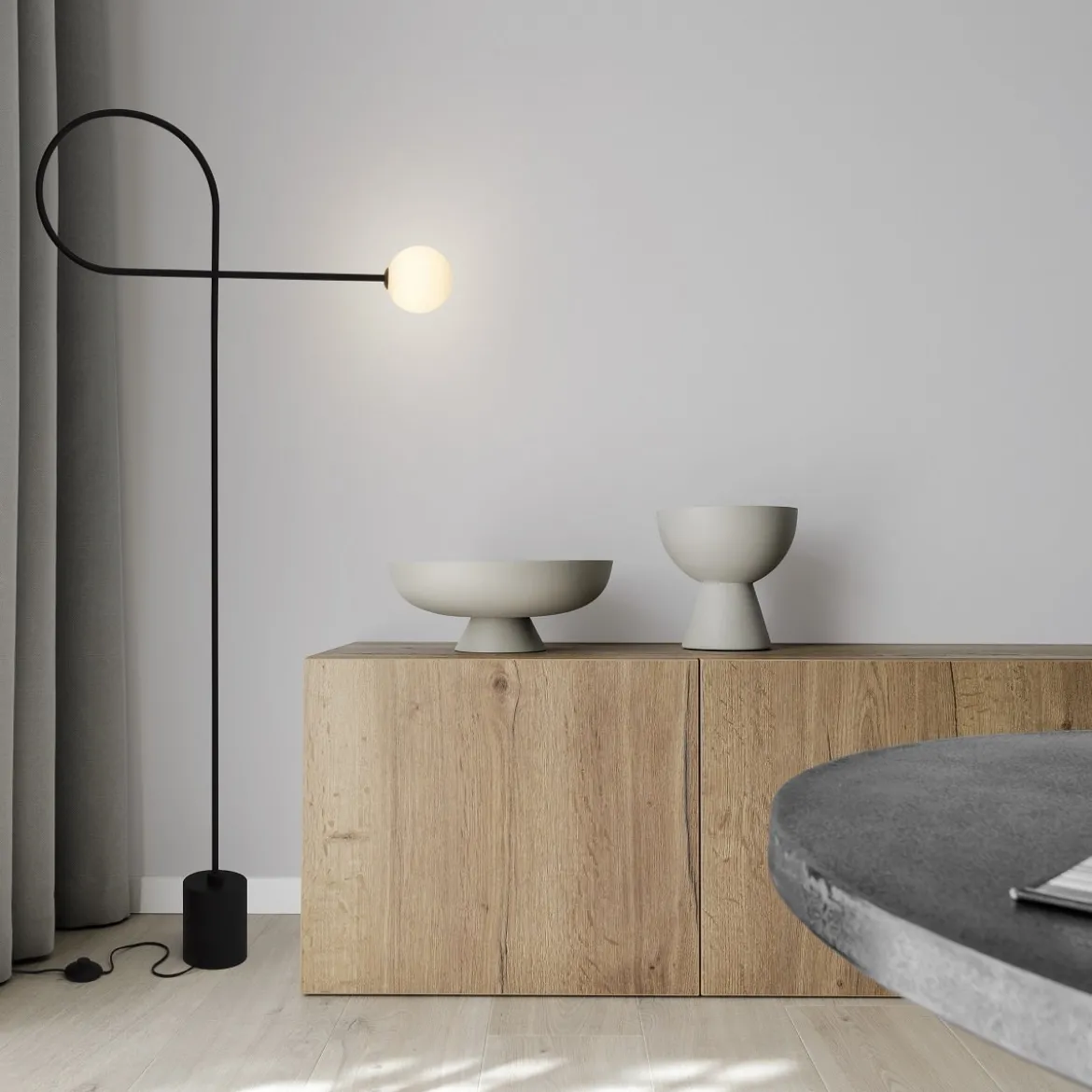 Nova Luce 9010224 DEDALO Stehlampe Schwarz Weiss G9