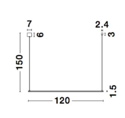 Nova Luce 9088101 ELETTRA LED Pendelleuchte 3000K Schwarz 120cm