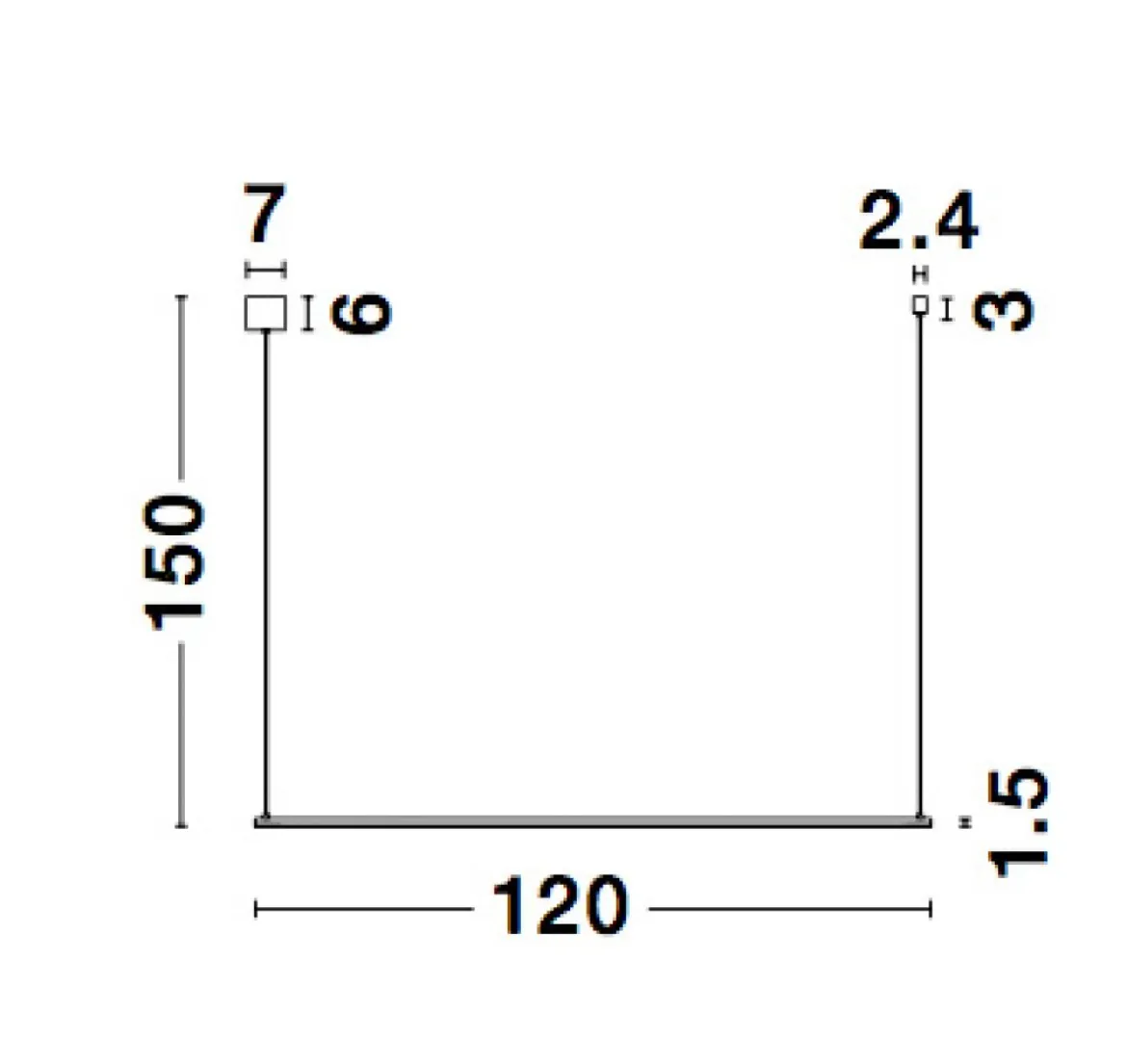 Nova Luce 9088101 ELETTRA LED Pendelleuchte 3000K Schwarz 120cm