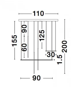 Nova Luce 9088105 ELETTRA LED Pendelleuchte 5-flammig 3000K Schwarz