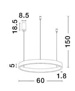 Nova Luce 9345659 ELOWEN LED Pendelleuchte 60cm 3000K Weiss dimmbar