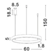 Nova Luce 9345661 ELOWEN LED Pendelleuchte 60cm 3000K Gold gebürstet dimmbar