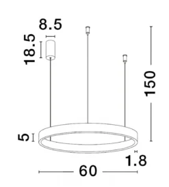 Nova Luce 9345661 ELOWEN LED Pendelleuchte 60cm 3000K Gold gebürstet dimmbar