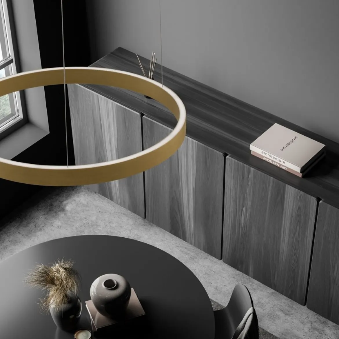 Nova Luce 9345661 ELOWEN LED Pendelleuchte 60cm 3000K Gold gebürstet dimmbar