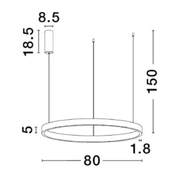 Nova Luce 9345664 ELOWEN LED Pendelleuchte 80cm 3000K Schwarz dimmbar