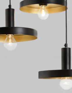 Nova Luce 9417051 GARNI Pendelleuchte 3-flammig Schwarz Gold E27