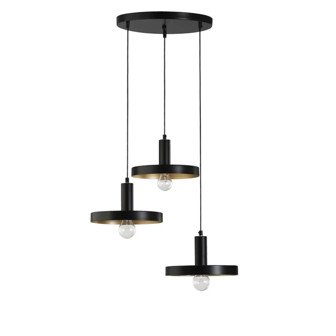 Nova Luce 9417051 GARNI Pendelleuchte 3-flammig Schwarz Gold E27