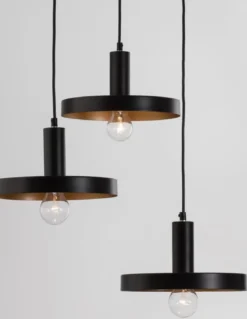 Nova Luce 9417051 GARNI Pendelleuchte 3-flammig Schwarz Gold E27