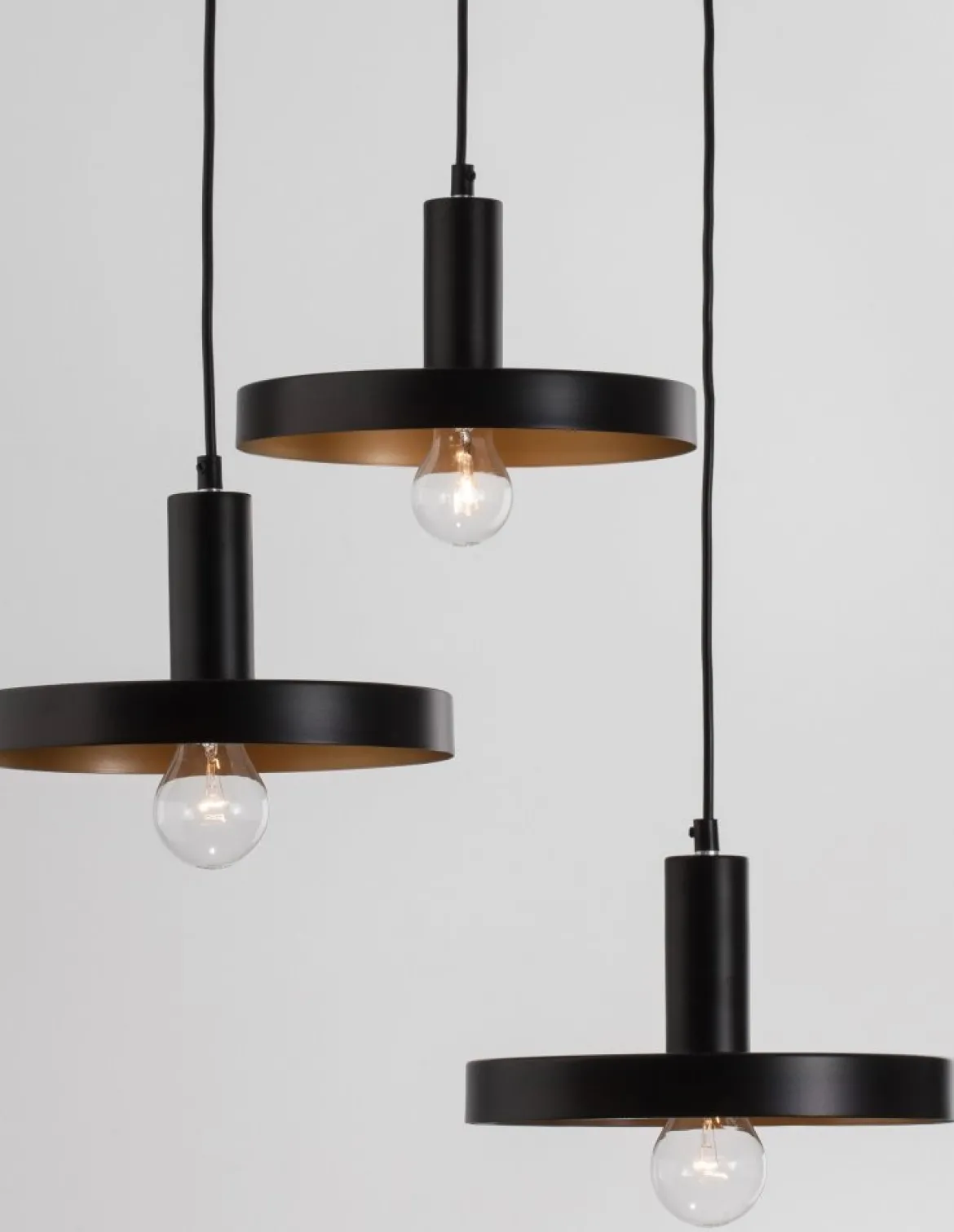 Nova Luce 9417051 GARNI Pendelleuchte 3-flammig Schwarz Gold E27