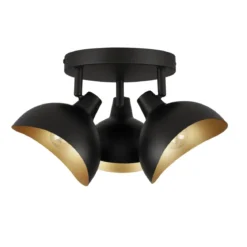 Nova Luce 9555810 GETI Deckenleuchte 3-flammig Schwarz Gold E14