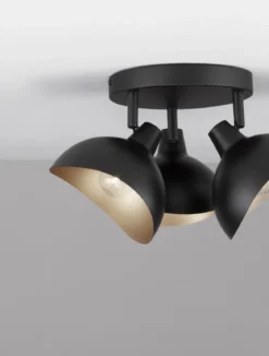 Nova Luce 9555810 GETI Deckenleuchte 3-flammig Schwarz Gold E14