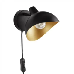 Nova Luce 9555806 GETI Wandleuchte Schwarz Gold E14