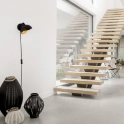 Nova Luce 9555806 GETI Wandleuchte Schwarz Gold E14