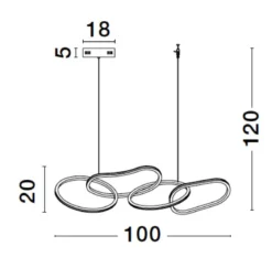 Nova Luce 9248111 GIRISH LED Pendelleuchte 100cm 3000K Gold dimmbar