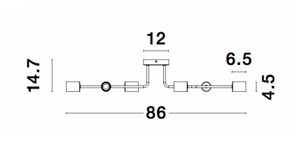 Nova Luce 9156306 GRANSO Deckenleuchte 6-flammig Schwarz E27