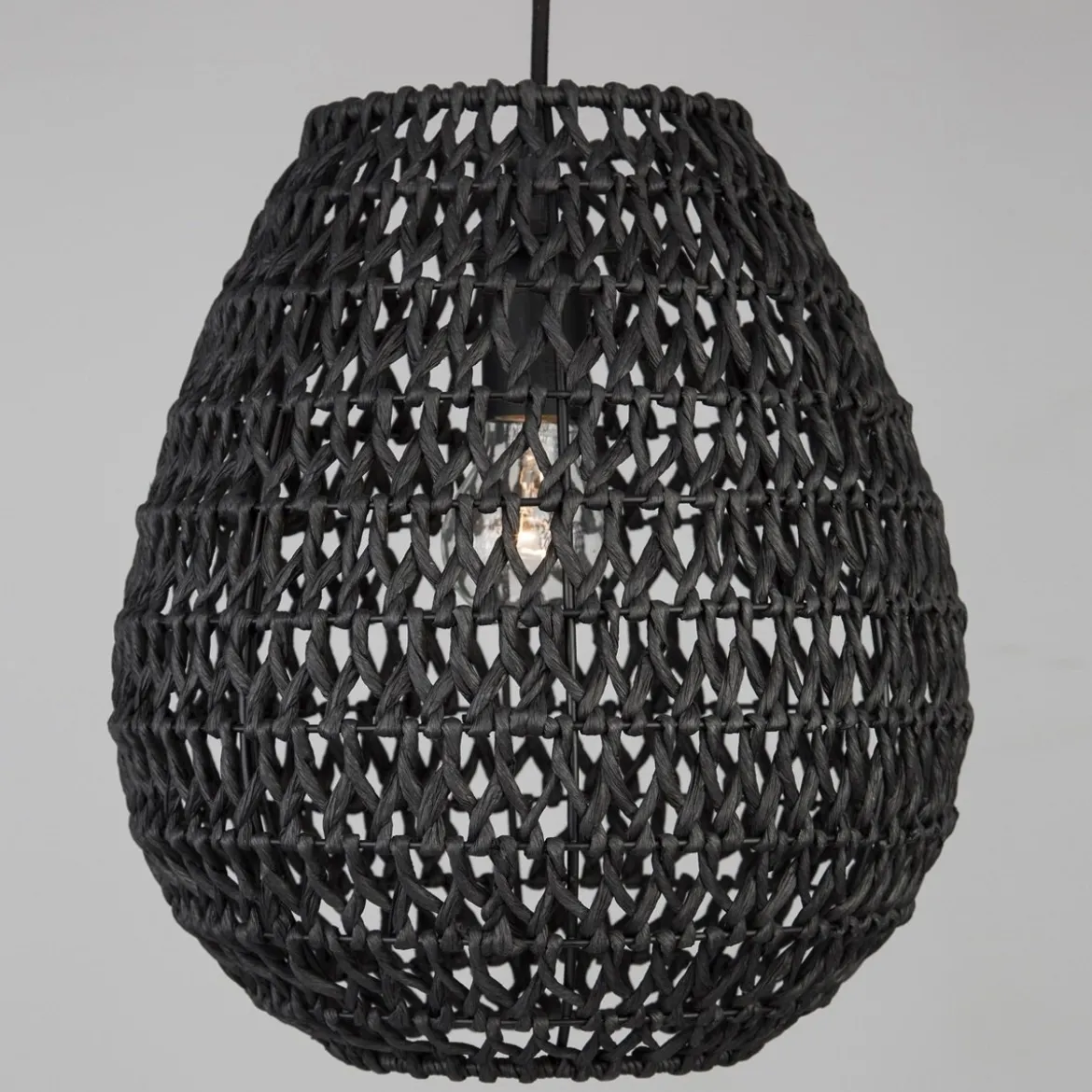 Nova Luce 9858713 GRIFFIN Pendelleuchte 33cm Schwarz E27