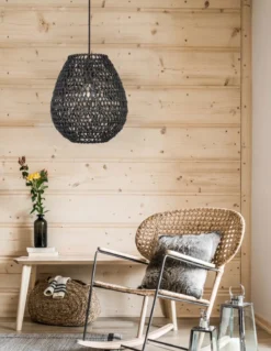 Nova Luce 9858713 GRIFFIN Pendelleuchte 33cm Schwarz E27