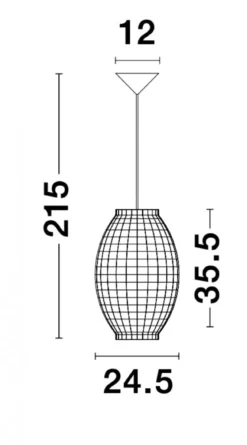 Nova Luce 9858748 GRIFFIN Pendelleuchte 35,5cm Natur E27