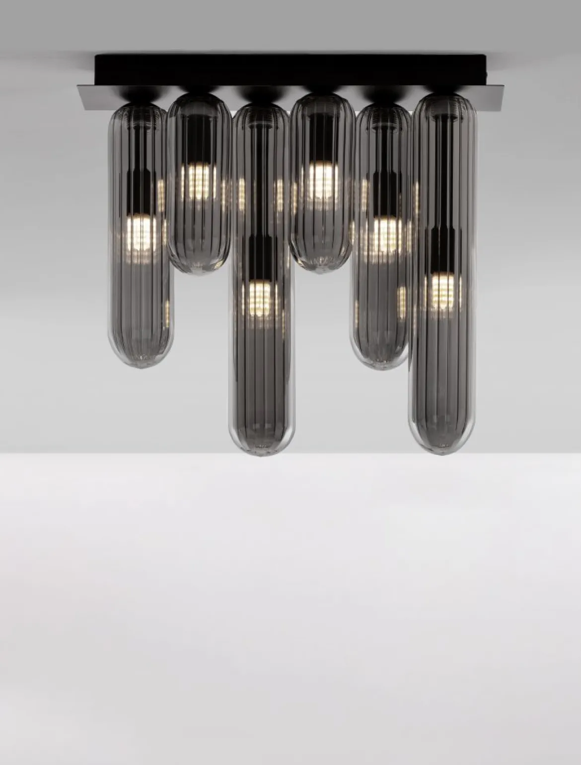 Nova Luce 9028854 GUSTAVE Deckenleuchte 6-flammig Schwarz Rauchgrau G9