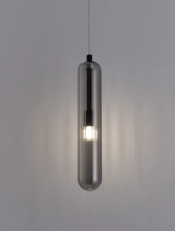 Nova Luce 9028851 GUSTAVE Pendelleuchte 1-flammig Schwarz Rauchgrau G9