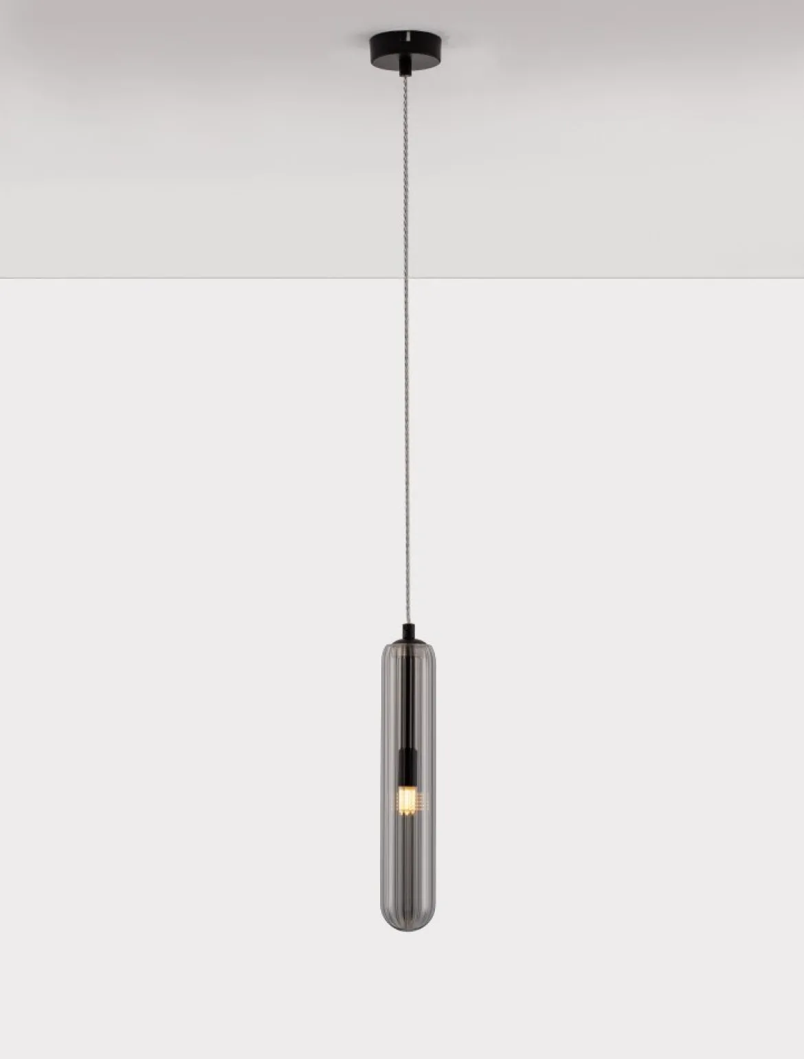 Nova Luce 9028851 GUSTAVE Pendelleuchte 1-flammig Schwarz Rauchgrau G9