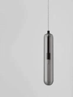 Nova Luce 9028851 GUSTAVE Pendelleuchte 1-flammig Schwarz Rauchgrau G9
