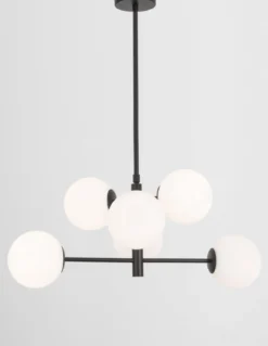 Nova Luce 9100361 IMPERO Pendelleuchte 6-flammig Schwarz Weiss E14