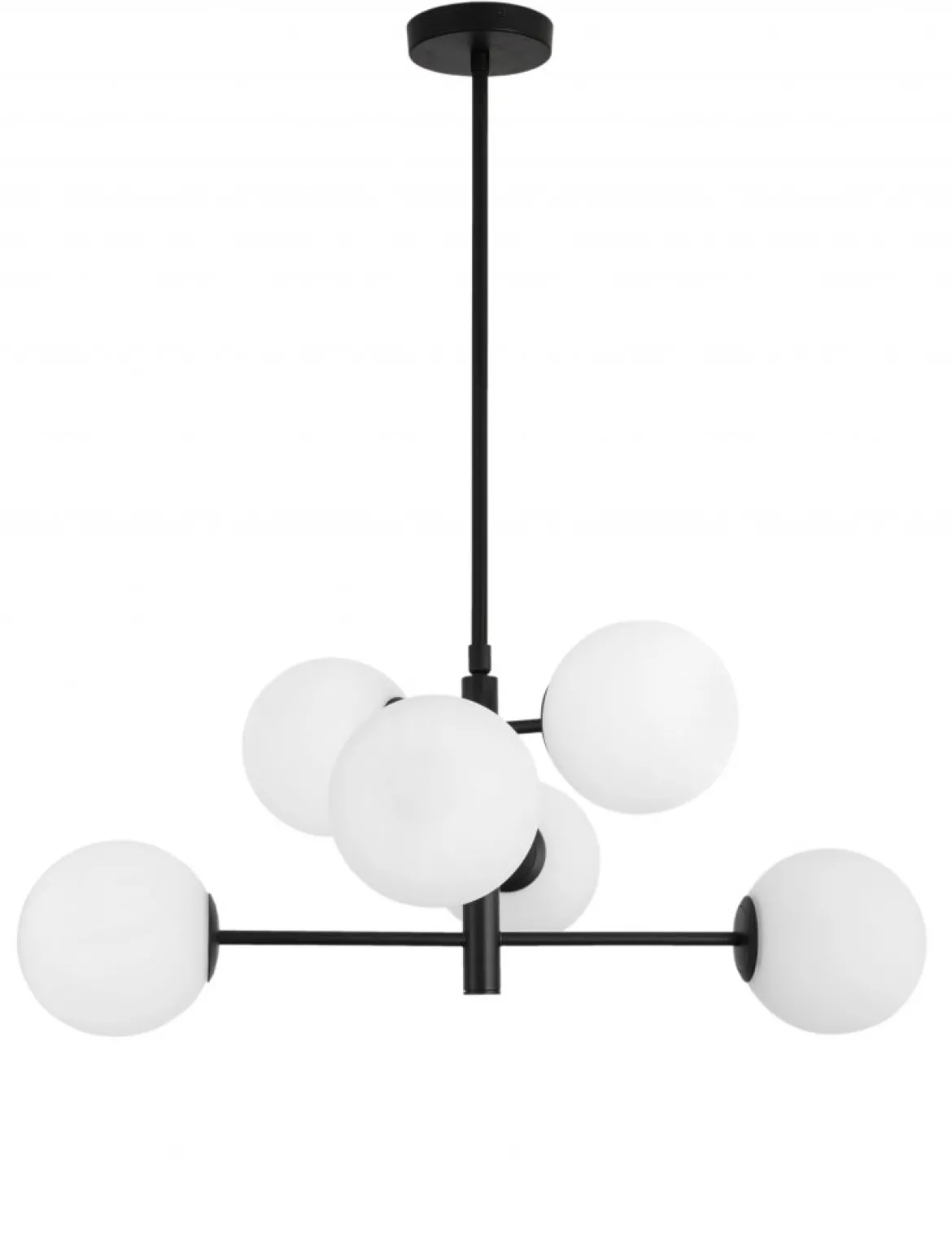 Nova Luce 9100361 IMPERO Pendelleuchte 6-flammig Schwarz Weiss E14