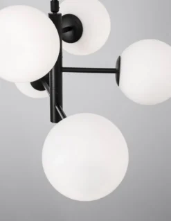 Nova Luce 9100361 IMPERO Pendelleuchte 6-flammig Schwarz Weiss E14