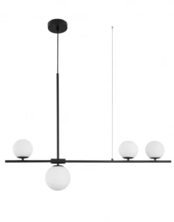 Nova Luce 9100441 IMPERO Pendelleuchte 4-flammig Schwarz Weiss G9