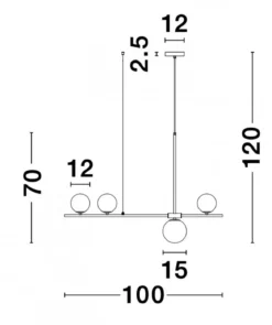 Nova Luce 9100441 IMPERO Pendelleuchte 4-flammig Schwarz Weiss G9
