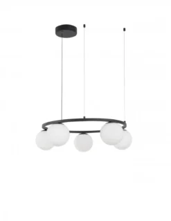 Nova Luce 9919603 JOLINE LED Pendelleuchte 5-flammig 3000K Schwarz Weiss