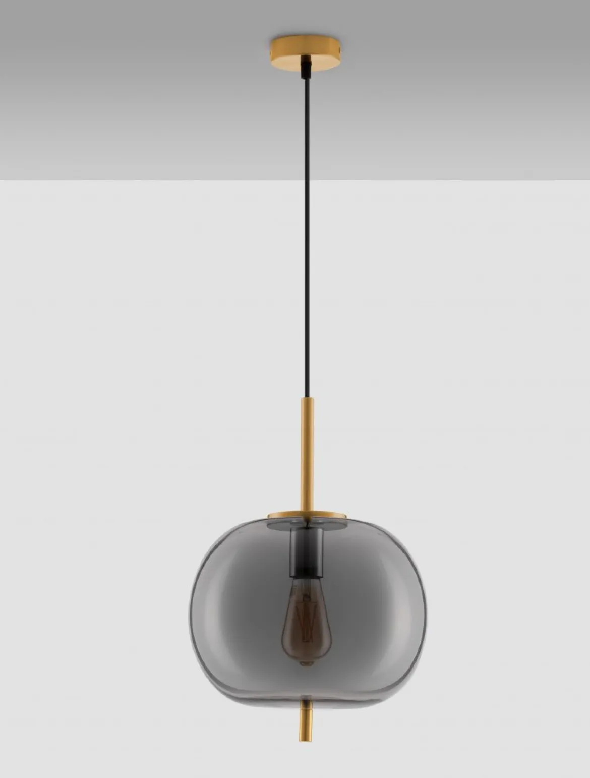 Nova Luce 9624079 LATO Pendelleuchte 30cm Gold Rauchglas E27