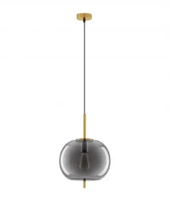 Nova Luce 9624079 LATO Pendelleuchte 30cm Gold Rauchglas E27