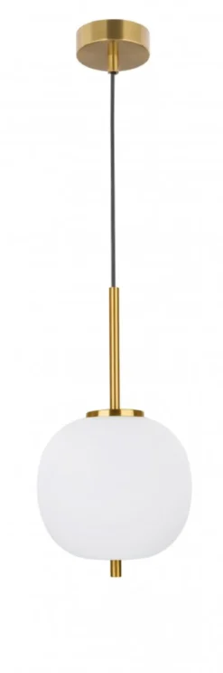 Nova Luce 9624064 LATO Pendelleuchte 18,5cm Gold Opal E14