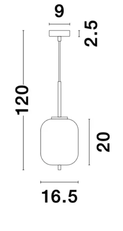 Nova Luce 9624065 LATO Pendelleuchte 16,5cm Gold Opal E14