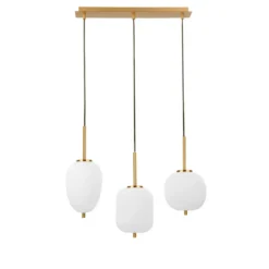 Nova Luce 9624067 LATO Pendelleuchte 3-flammig Gold Opal E14