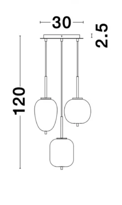 Nova Luce 9624068 LATO Pendelleuchte rund 3-flammig Gold Opal E14