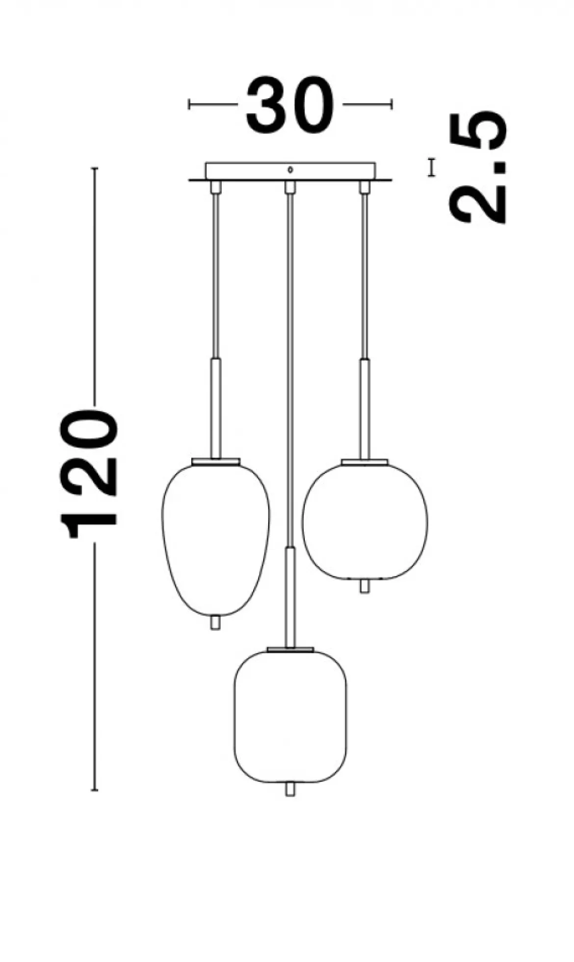 Nova Luce 9624068 LATO Pendelleuchte rund 3-flammig Gold Opal E14