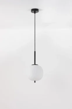 Nova Luce 9624074 LATO Pendelleuchte 18,5cm Schwarz Opal E14