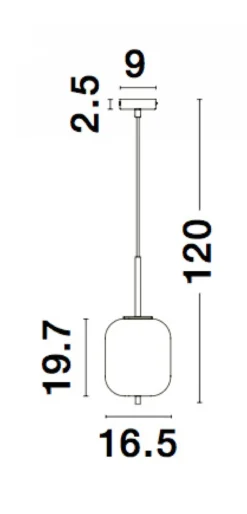 Nova Luce 9624075 LATO Pendelleuchte 16,5cm Schwarz Opal E14