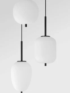 Nova Luce 9624078 LATO Pendelleuchte rund 3-flammig Schwarz Opal E14