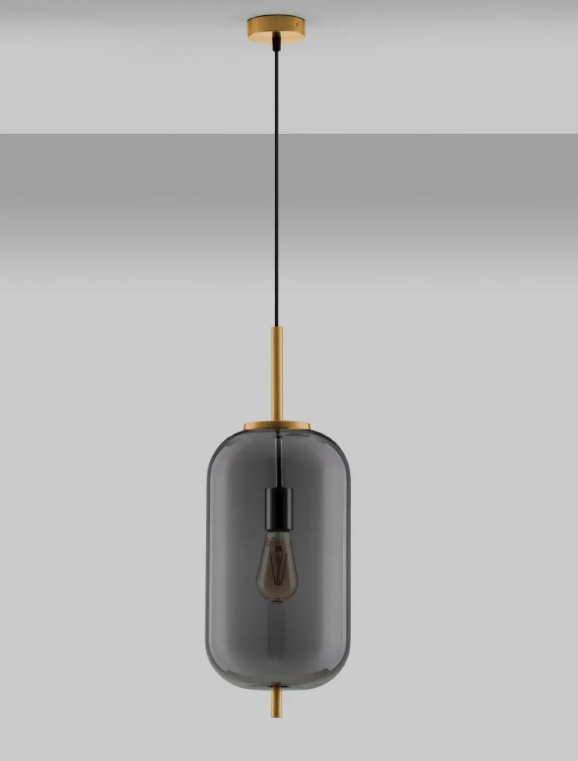 Nova Luce 9624080 LATO Pendelleuchte 22cm Gold Rauchglas E27
