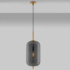 Nova Luce 9624080 LATO Pendelleuchte 22cm Gold Rauchglas E27