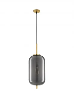 Nova Luce 9624080 LATO Pendelleuchte 22cm Gold Rauchglas E27