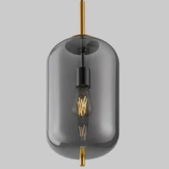 Nova Luce 9624080 LATO Pendelleuchte 22cm Gold Rauchglas E27