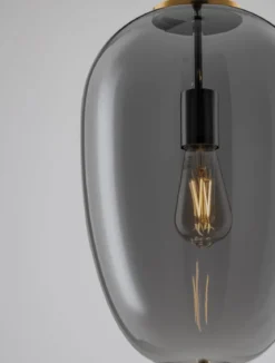 Nova Luce 9624081 LATO Pendelleuchte 27cm Gold Rauchglas E27