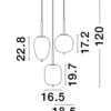Nova Luce 9624082 LATO Pendelleuchte rund 3-flammig Gold Rauchglas E27
