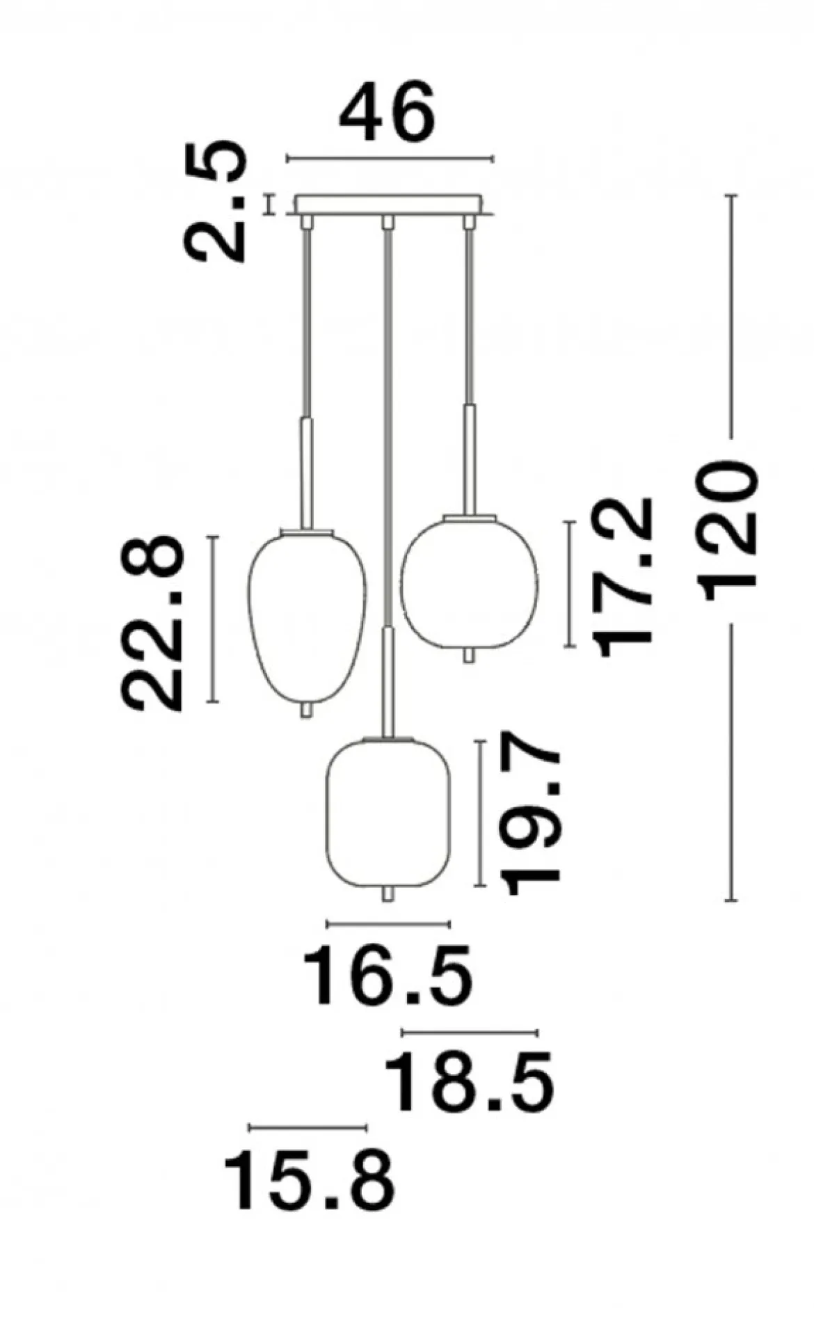 Nova Luce 9624082 LATO Pendelleuchte rund 3-flammig Gold Rauchglas E27
