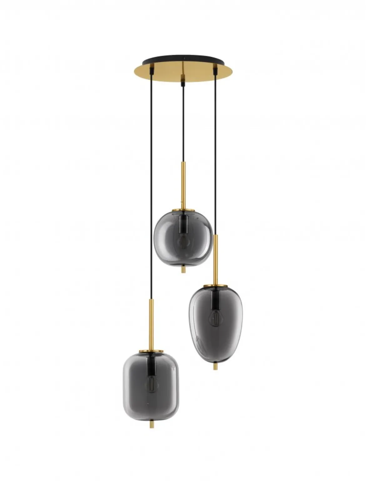 Nova Luce 9624082 LATO Pendelleuchte rund 3-flammig Gold Rauchglas E27
